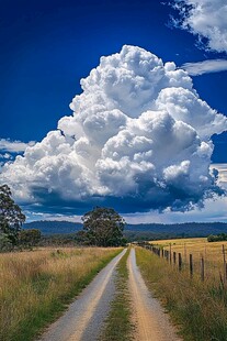 乡村旷野间的壮丽积云