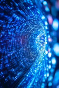 科技感蓝色数据隧道景观