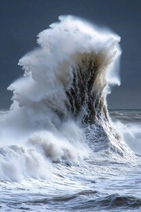 汹涌巨浪澎湃瞬间