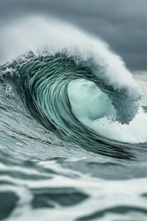 汹涌海浪的壮观瞬间