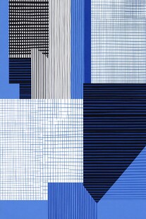 蓝调几何抽象图案设计