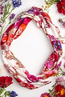 缤纷花卉图案时尚围巾