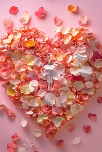 心形花瓣浪漫唯美场景