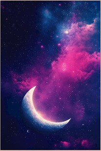 梦幻紫月星空奇幻美景