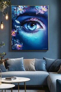梦幻蓝眼花卉装饰画
