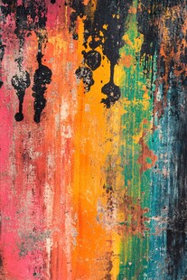 多彩抽象涂鸦墙面纹理