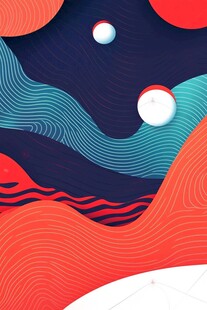 梦幻宇宙波纹几何插画