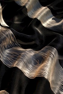 黑色底纹上的流动金属波纹