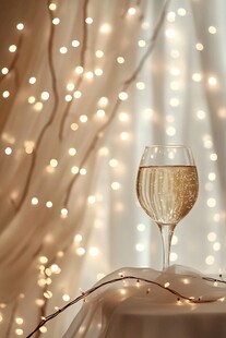 香槟美酒与梦幻灯光氛围