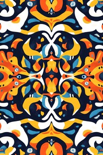 几何抽象民族风多彩图案