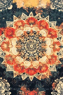 复古曼陀罗花纹艺术图案