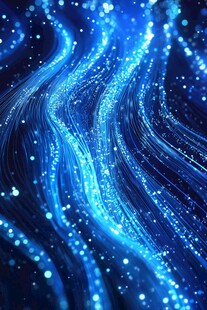 梦幻蓝色流动光线背景