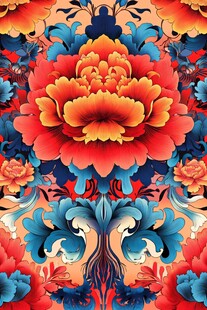 中式繁花锦簇传统纹样
