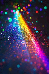 梦幻炫彩光线与闪烁光斑