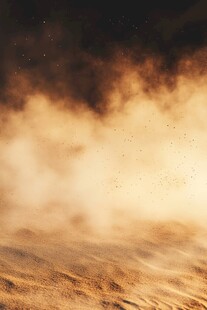 沙漠风沙漫天壮丽景象