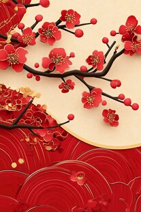 红梅贺岁 中式喜庆元素