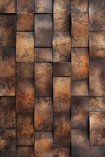 复古金属质感方形拼接墙面