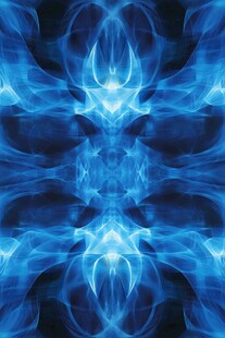 梦幻蓝色对称抽象光效图案