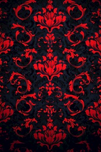红黑复古花纹壁纸图案