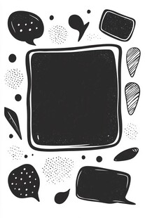 手绘对话气泡边框设计图