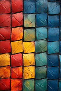 彩色拼接瓷砖纹理背景图