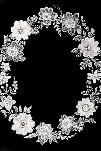 白色花卉蕾丝环形装饰图