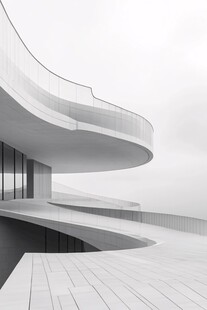 现代简约风格的弧形建筑