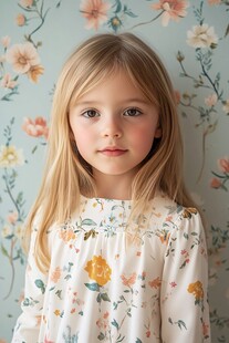 碎花裙小女孩的甜美瞬间