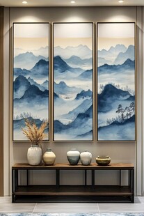 三联山水墨画 中式雅致风