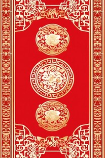 中式红金传统花纹装饰图