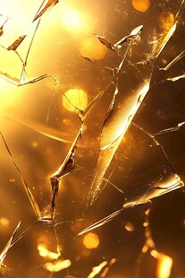 金色碎裂玻璃纹理画面