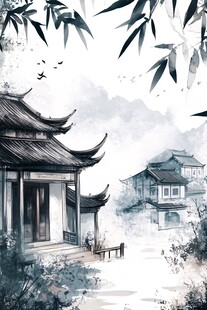 水墨江南古宅清幽景致