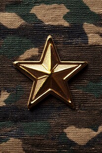 军帽上的金色五角星徽章