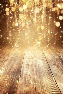 梦幻金光洒落木质地板