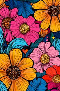 缤纷绚丽花卉图案背景