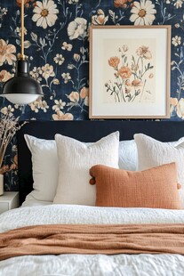 复古花卉风卧室温馨一角