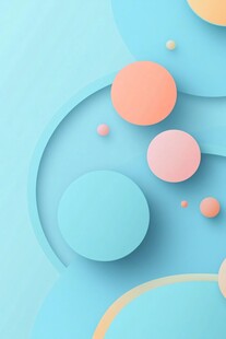 清新多彩几何球体背景图