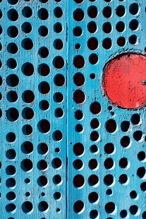 蓝板红圈孔洞独特纹理