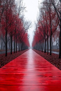 红径雾林 梦幻秋日景致