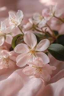 粉色娇美苹果花绽放