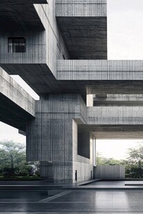 现代混凝土建筑独特外观