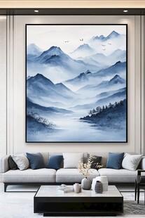 中式客厅里的山水装饰画