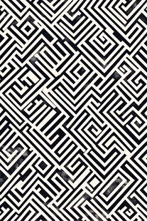 黑白几何迷宫图案纹理