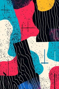 抽象几何色块艺术图案