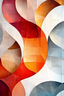 多彩几何曲线艺术墙面