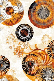 复古风圆形花卉图案纹理