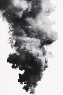 黑色烟雾升腾画面