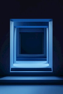 蓝色深邃立体空间通道