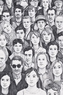 人群肖像画