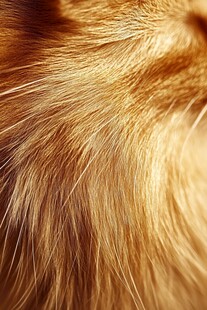 金黄柔顺的动物毛发细节